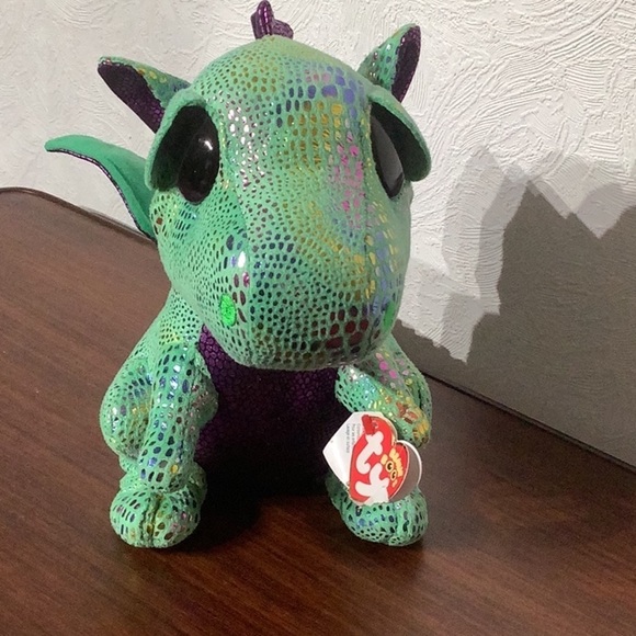 Ty Beanie Boos - NEW - Cinder Dragon - 9” tall  - super cute - Picture 2 of 8